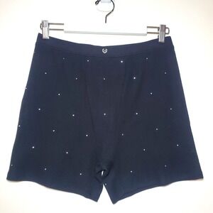 NWT Victoria Secret [VS] Black W/ Rhinestones Boxer Brief Underwear Size Large